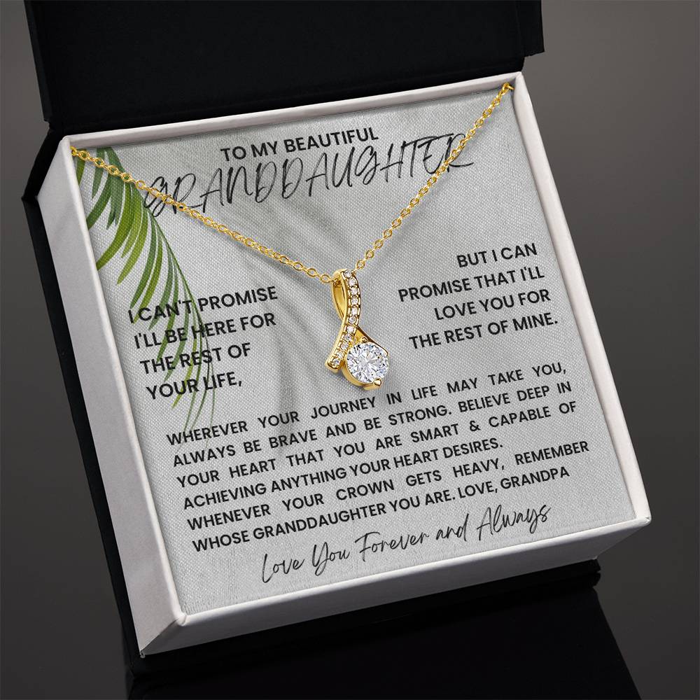 Granddaughter Necklace, To My Granddaughter Necklace Gift from Grandpa Grandma Nana