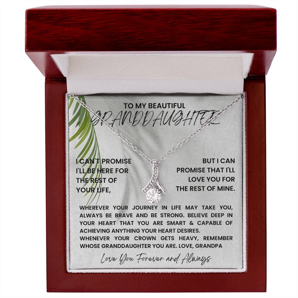 Granddaughter Necklace, To My Granddaughter Necklace Gift from Grandpa Grandma Nana