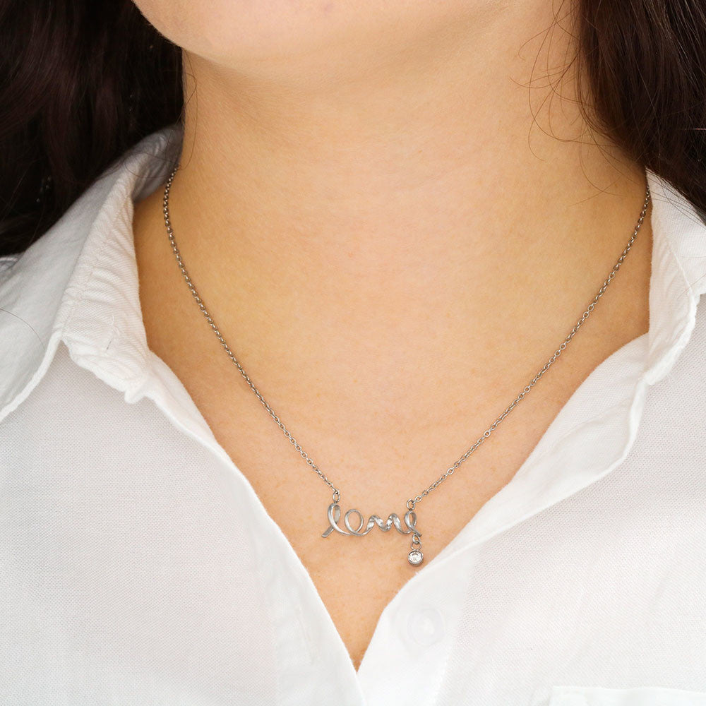 “To Mother of the Groom” Love Knot Necklace Gift from Daughter-In-Law