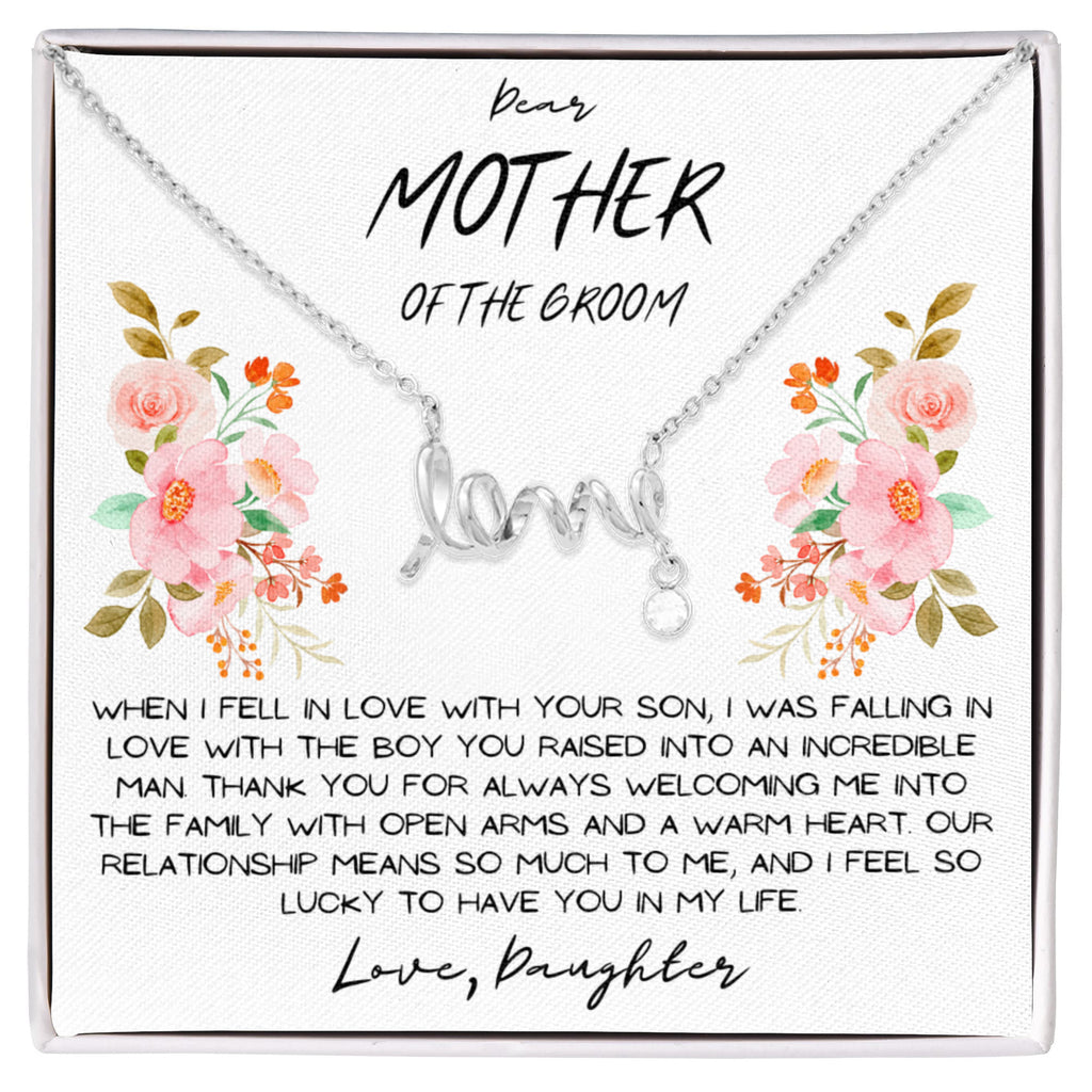 “To Mother of the Groom” Love Knot Necklace Gift from Daughter-In-Law