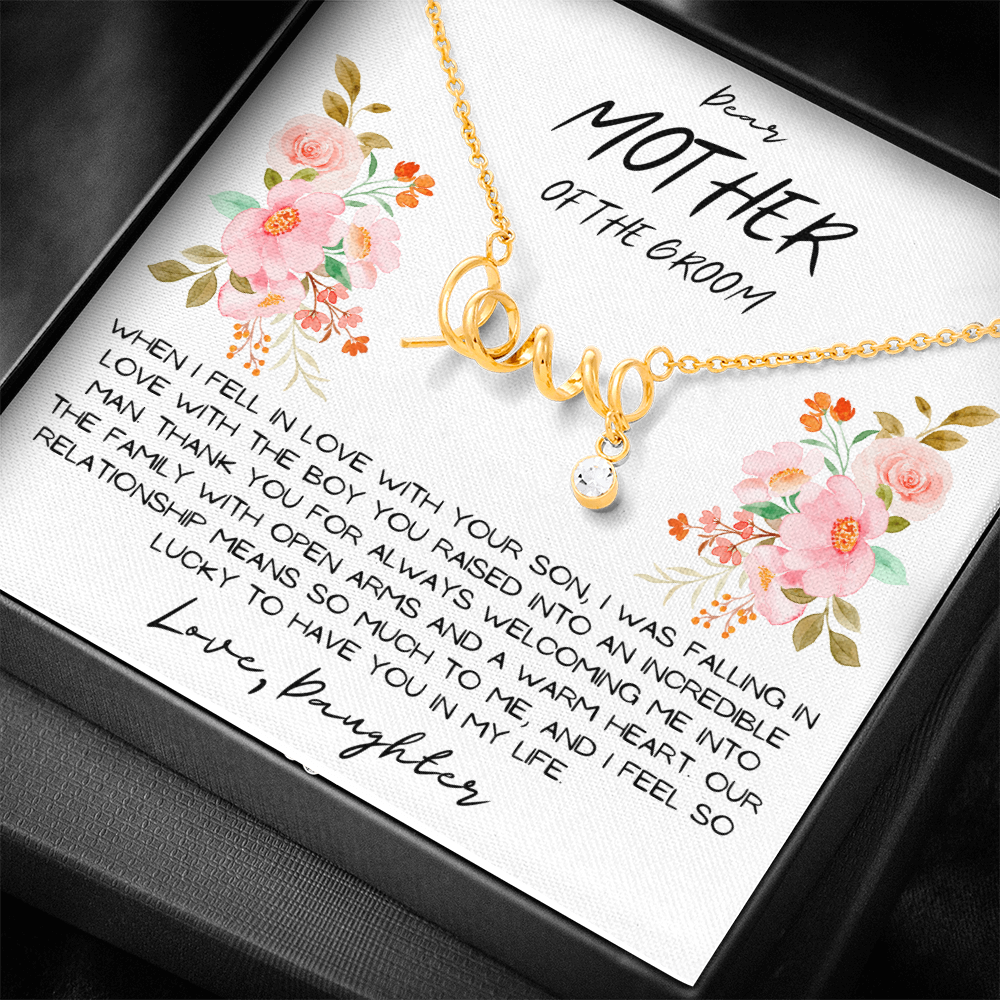 “To Mother of the Groom” Love Knot Necklace Gift from Daughter-In-Law