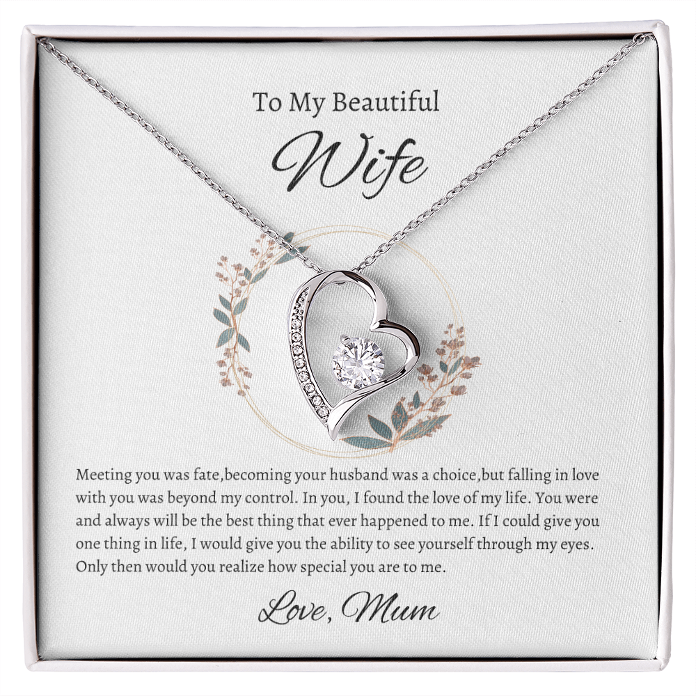 Eternal Love Heart Necklace, Romantic Gift for Anniversary, Birthday or Valentine's Day
