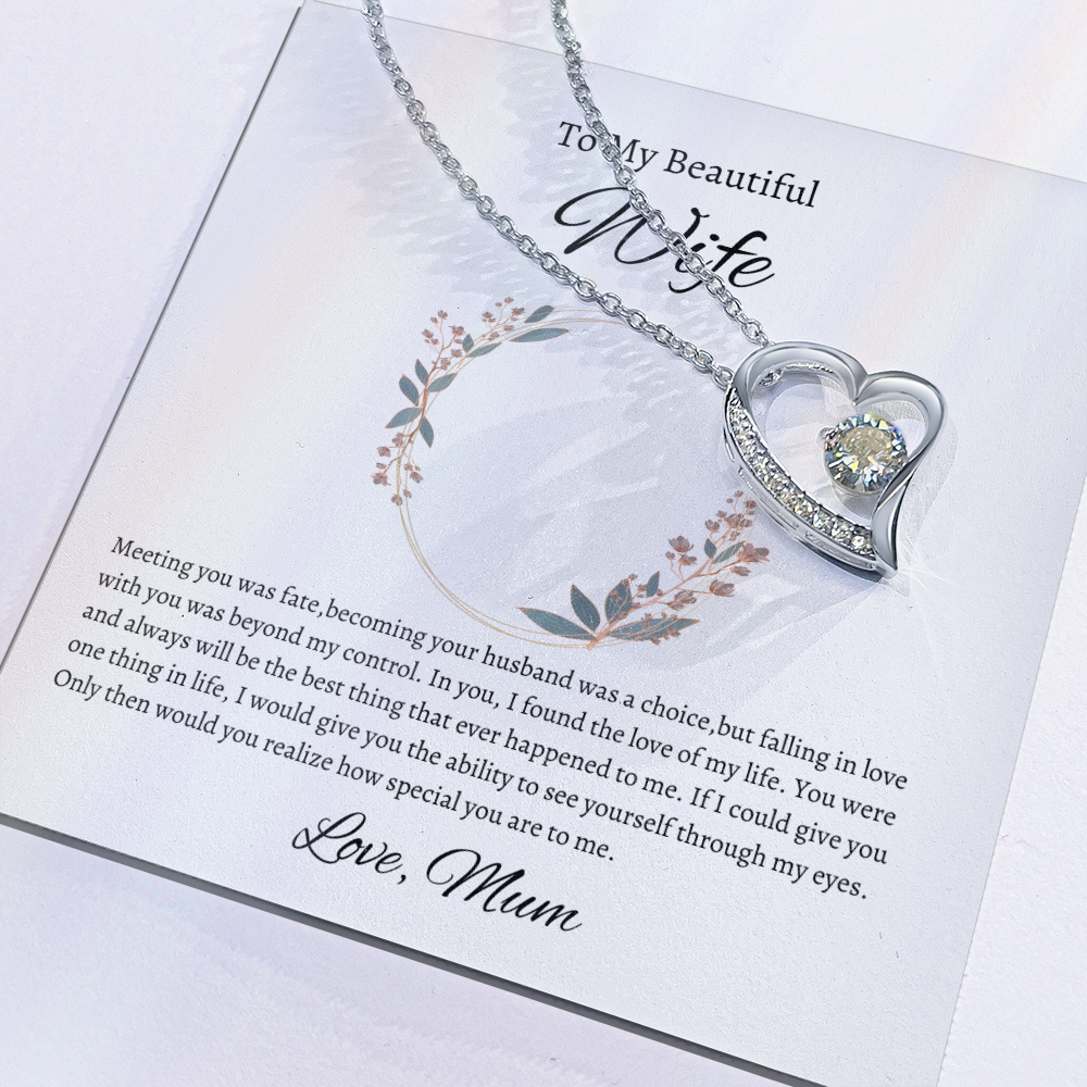 Eternal Love Heart Necklace, Romantic Gift for Anniversary, Birthday or Valentine's Day