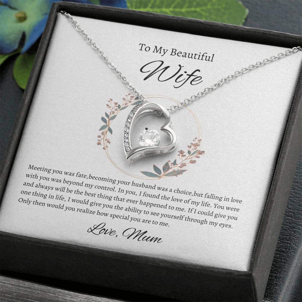 Eternal Love Heart Necklace, Romantic Gift for Anniversary, Birthday or Valentine's Day