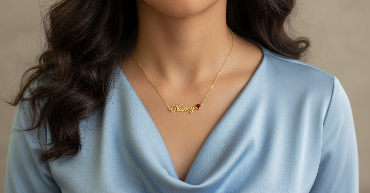 English Name Birthstone Necklace Simple Korean Style All-match Jewelry