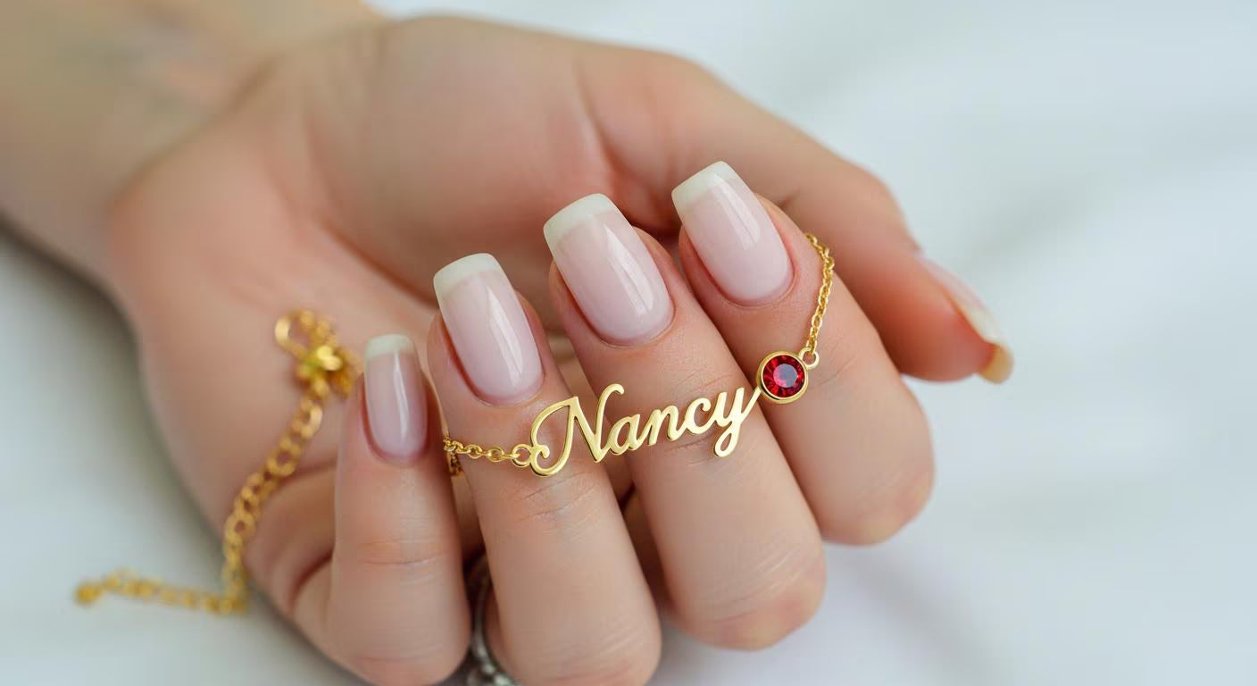 English Name Birthstone Necklace Simple Korean Style All-match Jewelry