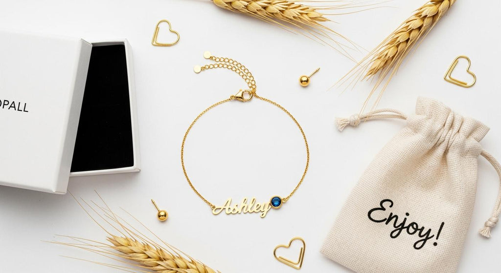 English Name Birthstone Necklace Simple Korean Style All-match Jewelry