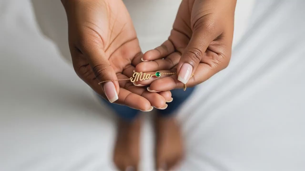 English Name Birthstone Necklace Simple Korean Style All-match Jewelry